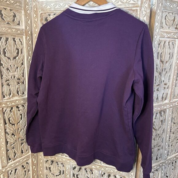 Vintage Adrian Dearfield Grandma Collared Sweatshirt Women's L Bird Purple/Gold - Picture 6 of 9